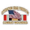 thumbnail image 1 of 3.8 Inch Operation Iraqi Freedom Sticker Combat Wounded with American Flag and Ribbon Decal Sticker, 1 of 1