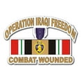 thumbnail image 1 of 3.8 Inch Operation Iraqi Freedom Sticker (OIF ) Purple Heart Combat Wounded with Ribbon Decal Sticker, 1 of 1