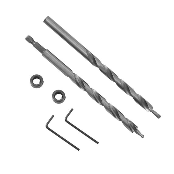 3/8 Inch Pocket Hole Drill Bit with Depth Stop Collar 1/4 Hex Shank Replacement Twist Step Drills for Manual Pocket Hole Guide Jig Master System
