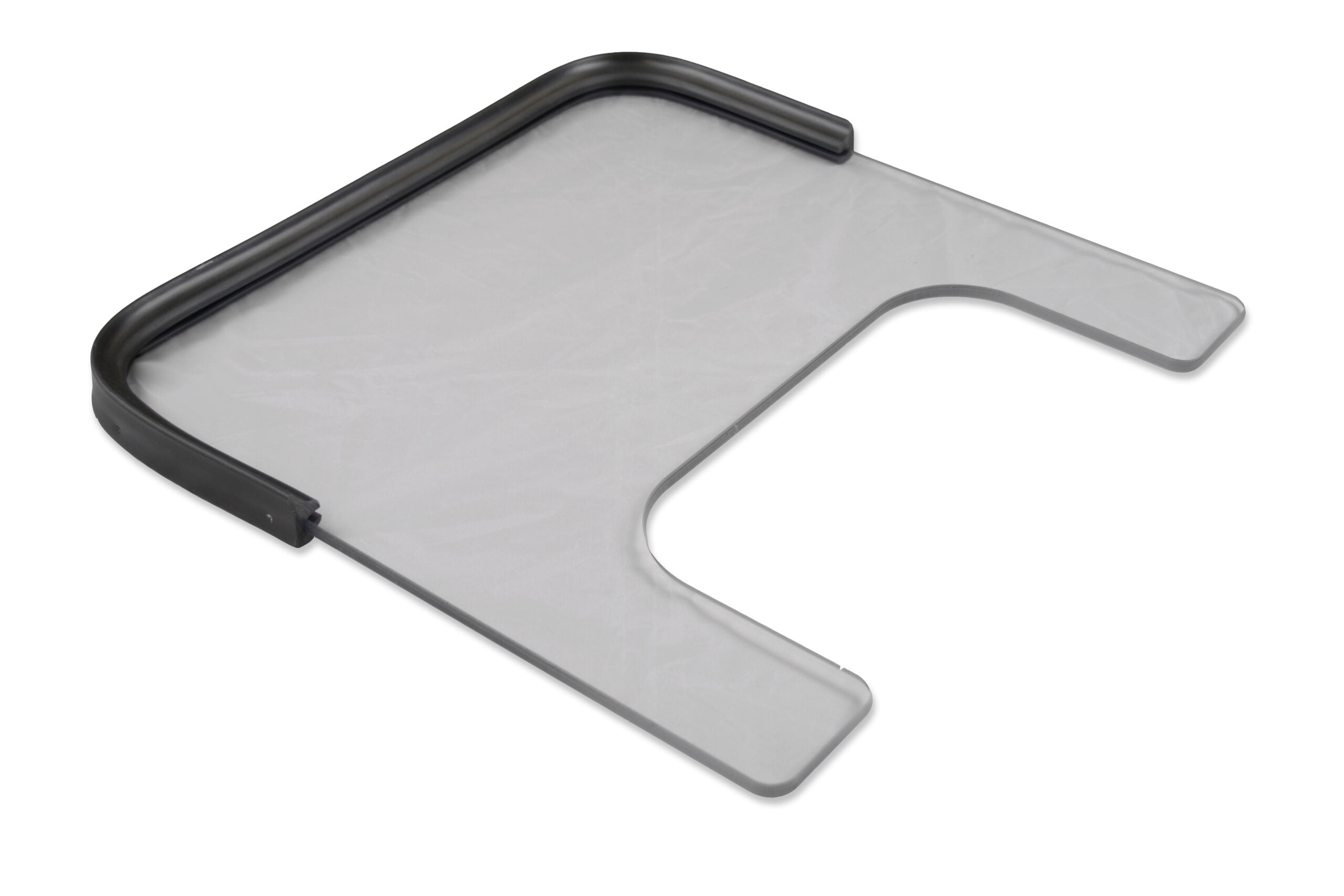 3/8 Inch Poly Wheelchair Tray, Rubber Rim, X-Wide Size