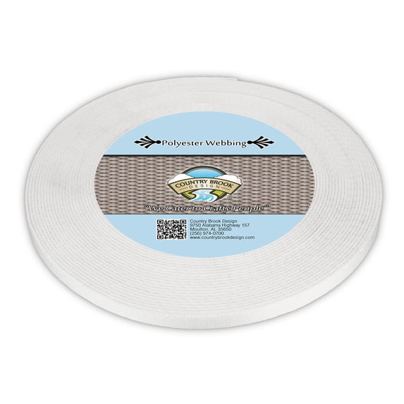Country Brook Design® 3/8 Inch Printable Heat Set Polyester Webbing, 10 Yards