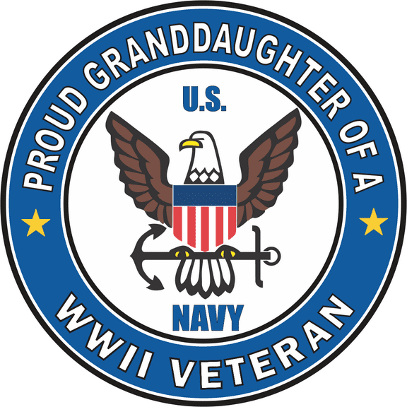 3.8 Inch Proud Granddaughter of a U.S. Navy World War II Veteran Decal