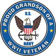 thumbnail image 1 of 3.8 Inch Proud Grandson of a U.S. Navy World War II Veteran Decal, 1 of 1