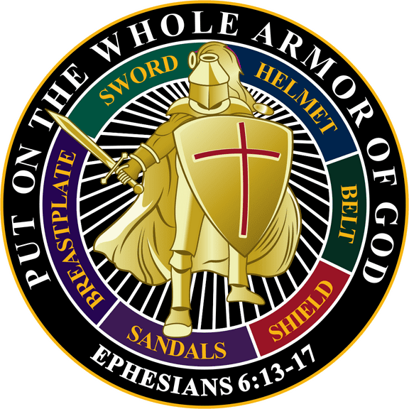 3.8 Inch Put on the Whole Armor of God Decal (Black)