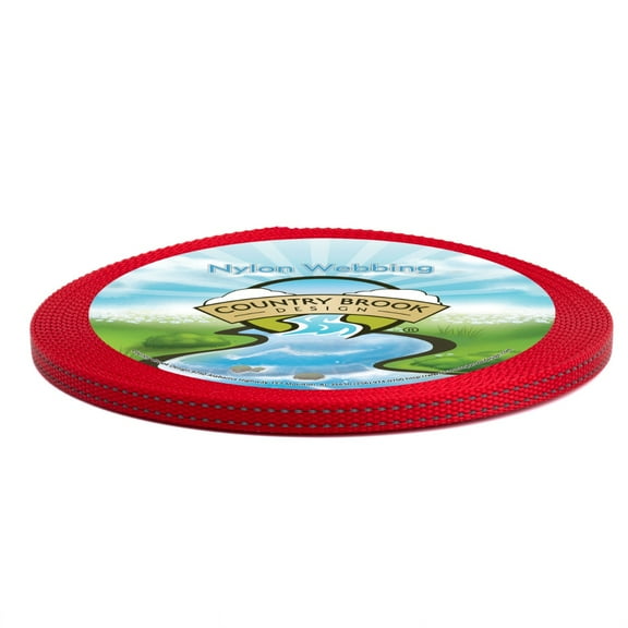 Country Brook Design® 3/8 Inch Red Reflective Nylon Webbing, 20 Yards