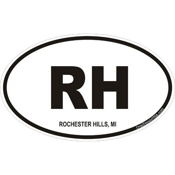 3.8 Inch Rochester Hills Michigan Oval Decal