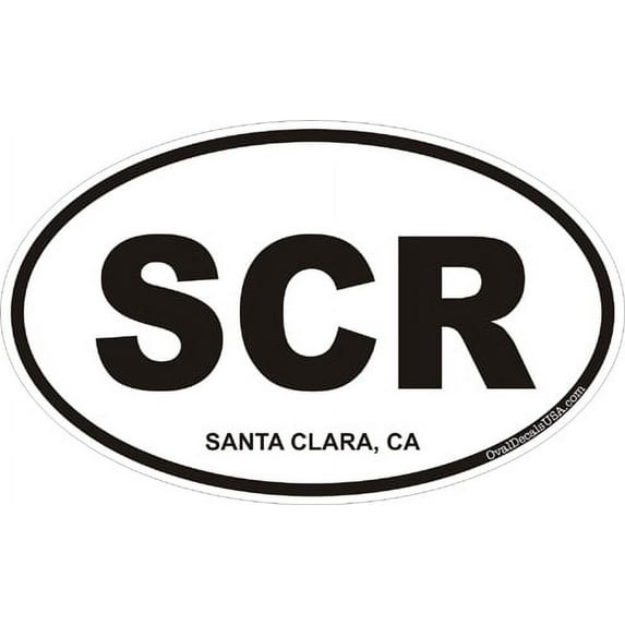 3.8 Inch Santa Clara California Oval Decal