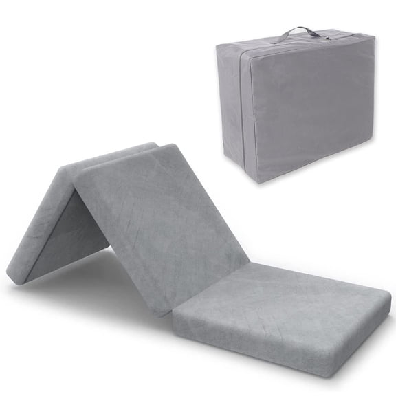 3.8 Inch Single Foldable Memory Foam Mattress Topper S (25 x 75 Inch) Slow Rebound Memory Foam