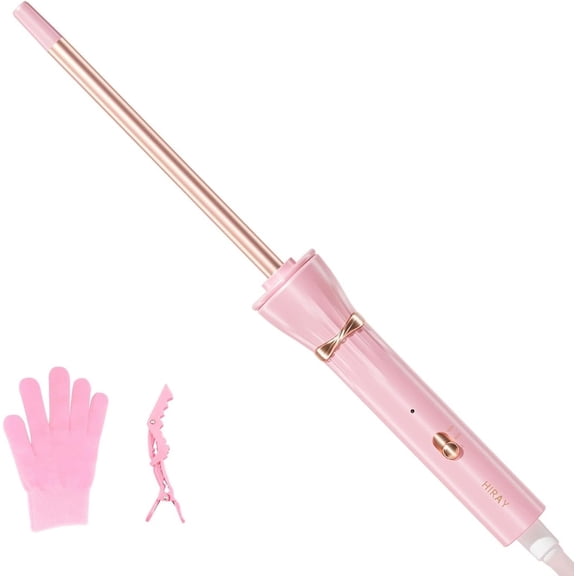 3/8 Inch Skinny Curling Iron & Wand, 9mm Mini Barrel for Short & Long Hair, Dual with 2 Heat Settings, Heat Ceramic Curler