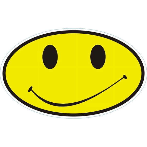 3.8 Inch Smiley Oval Decal