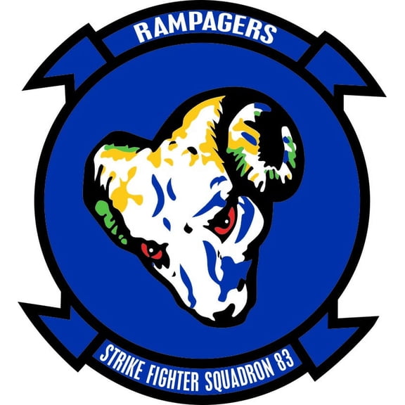 3.8 Inch Strike Fighter Squadron 83 Rampagers Decal
