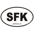 thumbnail image 1 of 3.8 Inch Suffolk Virginia Oval Decal, 1 of 1