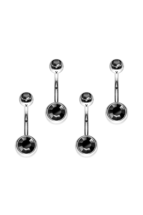 3/8 Inch Surgical Steel External Threaded 14G Belly Button Rings 10mm Round CZ Navel Barbell Belly Stud for Women