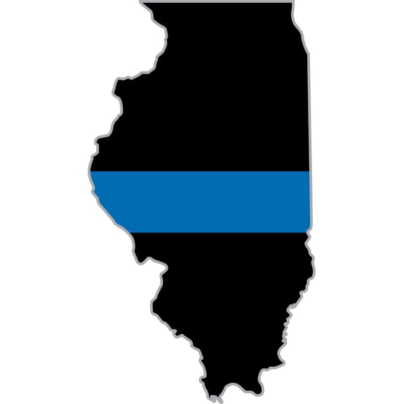 3.8 Inch Thin Blue Line Illinois State Decal