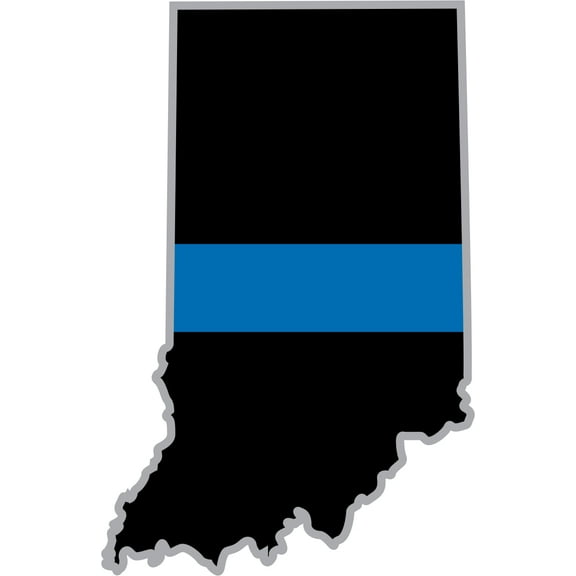 3.8 Inch Thin Blue Line Indiana State Decal