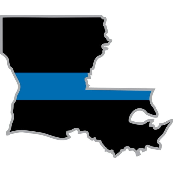 3.8 Inch Thin Blue Line Louisiana State Decal