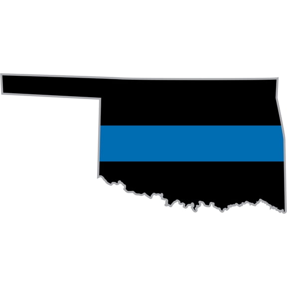 3.8 Inch Thin Blue Line Oklahoma State Decal