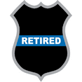 thumbnail image 1 of 3.8 Inch Thin Blue Line Retired Police Badge Decal, 1 of 1