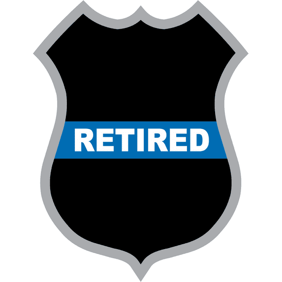3.8 Inch Thin Blue Line Retired Police Badge Decal