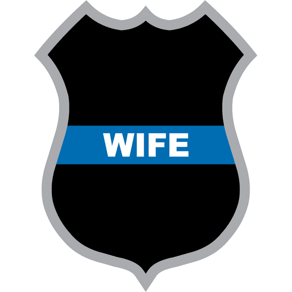 3.8 Inch Thin Blue Line Wife Police Badge Decal