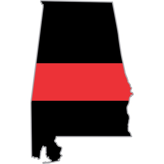 3.8 Inch Thin Red Line Alabama Firefighter Decal