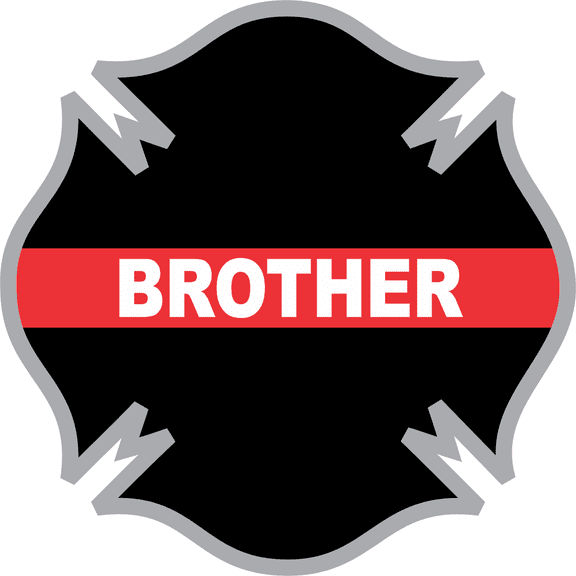 3.8 Inch Thin Red Line Brother Firefighter Cross Decal