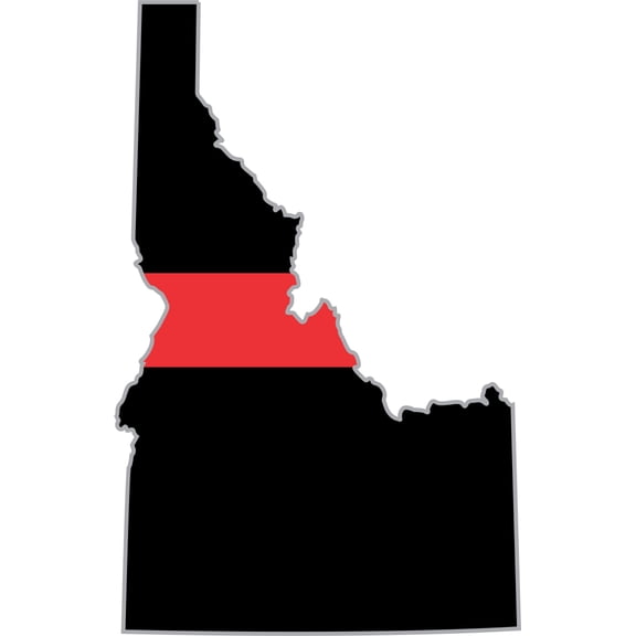 3.8 Inch Thin Red Line Idaho Firefighter Decal