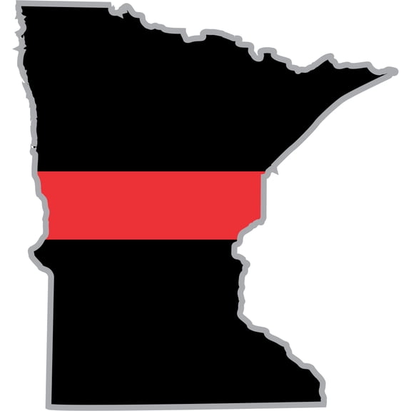 3.8 Inch Thin Red Line Minnesota Firefighter Decal
