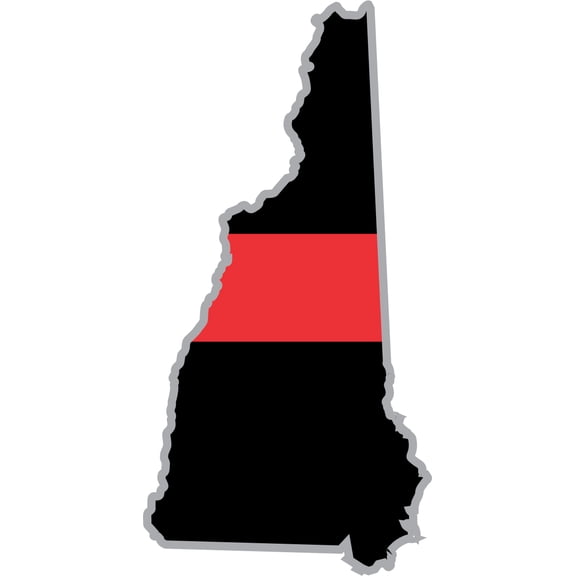 3.8 Inch Thin Red Line New Hampshire Firefighter Decal