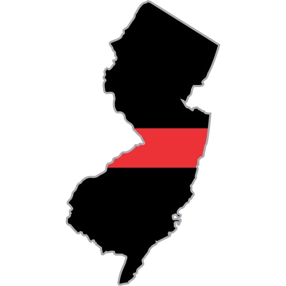 3.8 Inch Thin Red Line New Jersey Firefighter Decal