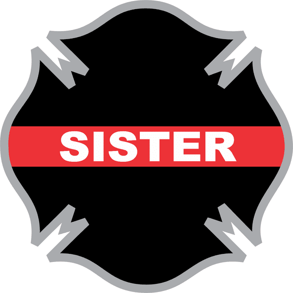 3.8 Inch Thin Red Line Sister Firefighter Cross Decal