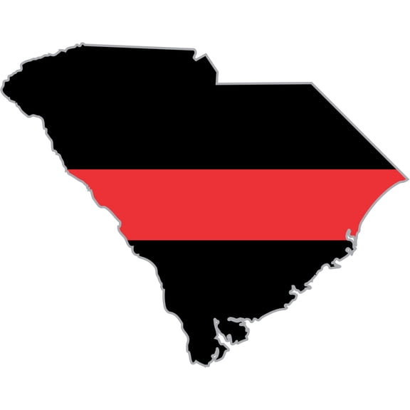 3.8 Inch Thin Red Line South Carolina Firefighter Decal