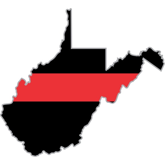 3.8 Inch Thin Red Line West Virginia Firefighter Decal