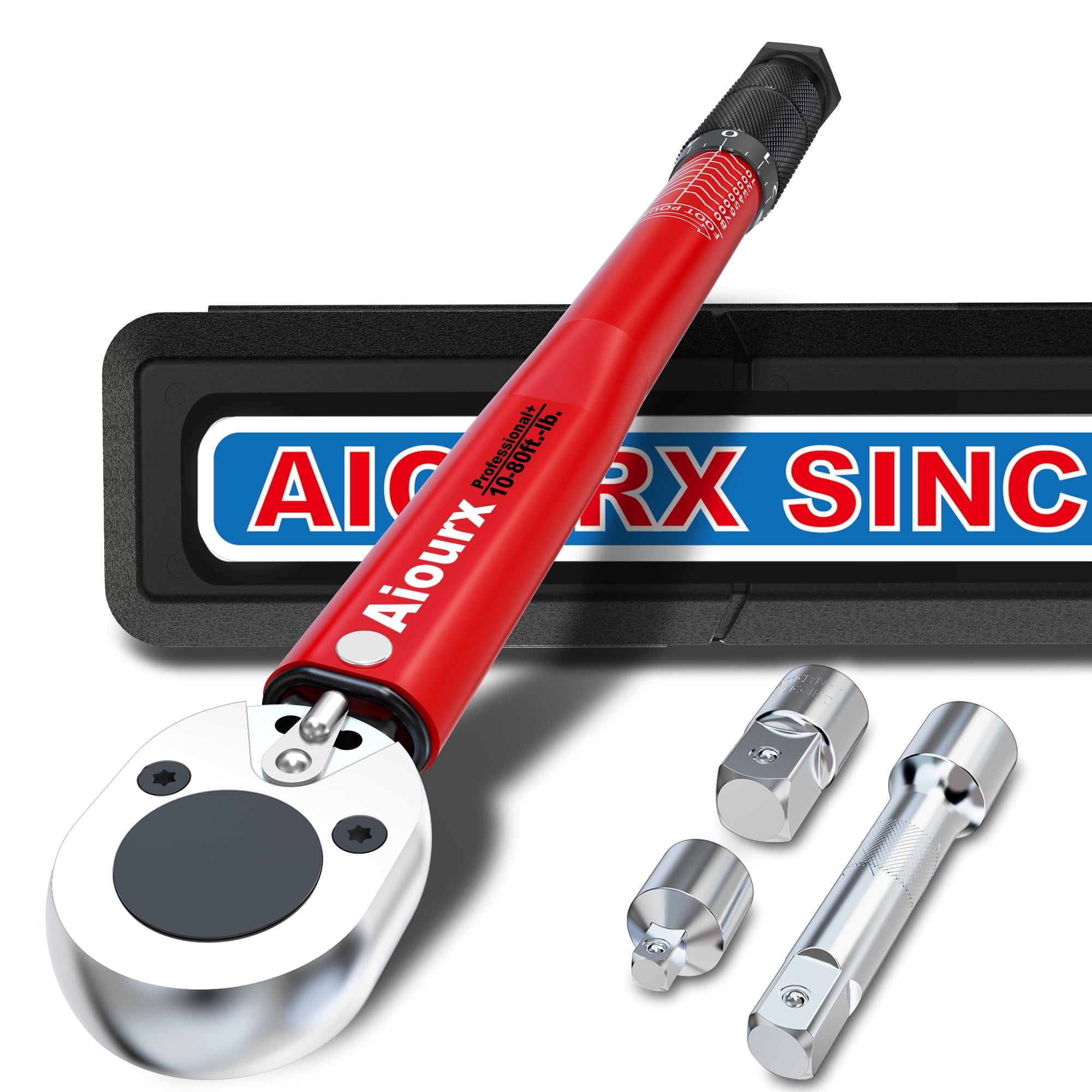 3/8 Inch Drive Click Torque Wrench Set 5 70 ft.lb. / 6.9 88.2 Nm 5 Piece Red