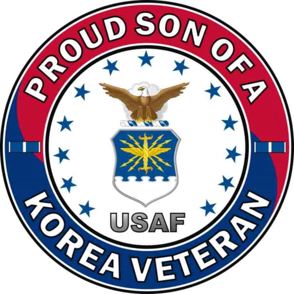 3.8 Inch U.S. Air Force Proud Son of a Korea Veteran