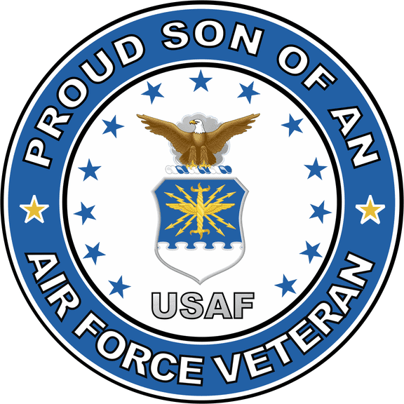 3.8 Inch U.S. Air Force Veteran Proud Son Decal