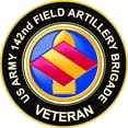 thumbnail image 1 of 3.8 Inch U.S. Army 142nd Field Artillery Brigade Veteran Sticker Decal, 1 of 1