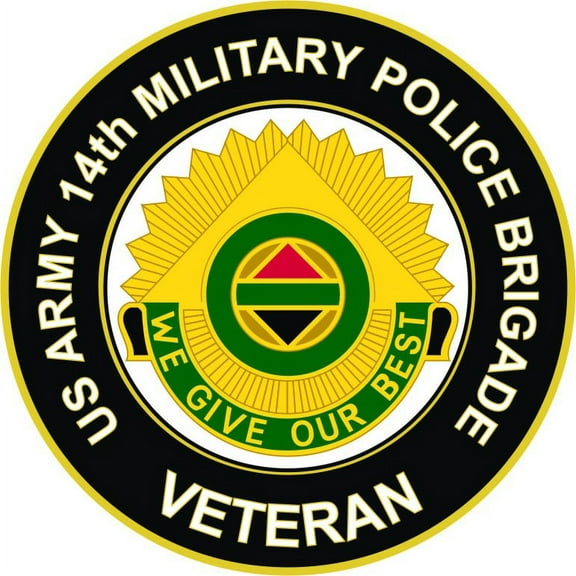 3.8 Inch U.S. Army 14th MP Brigade Unit Crest Veteran Sticker Decal