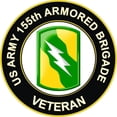 thumbnail image 1 of 3.8 Inch U.S. Army 155th Armored Brigade Veteran Sticker Decal, 1 of 1