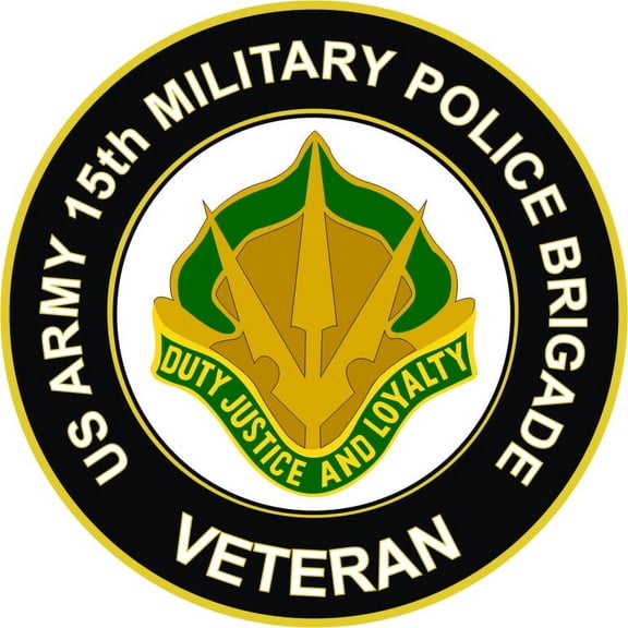 3.8 Inch U.S. Army 15th Military Police Brigade Unit Crest Veteran Sticker Decal