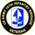 thumbnail image 1 of 3.8 Inch U.S. Army 187th Infantry Brigade Veteran Sticker Decal, 1 of 1