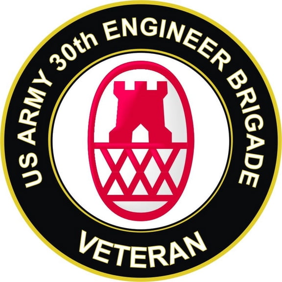 3.8 Inch U.S. Army 30th Engineer Brigade Veteran Sticker Decal