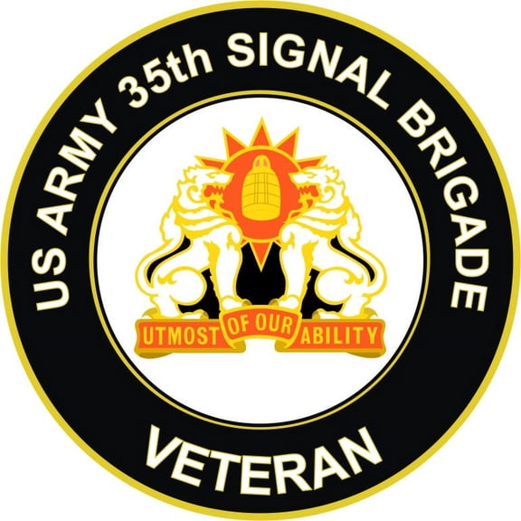 3.8 Inch U.S. Army 35th Signal Brigade Unit Crest Veteran Sticker Decal