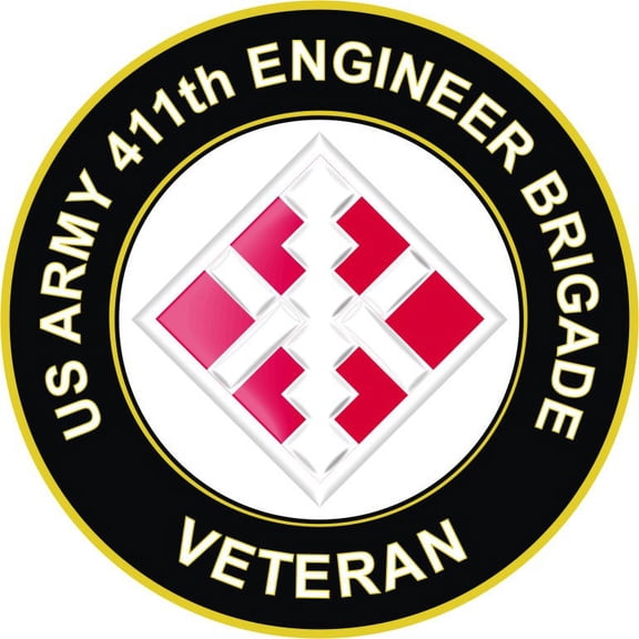 3.8 Inch U.S. Army 411th Engineer Brigade Veteran Sticker Decal