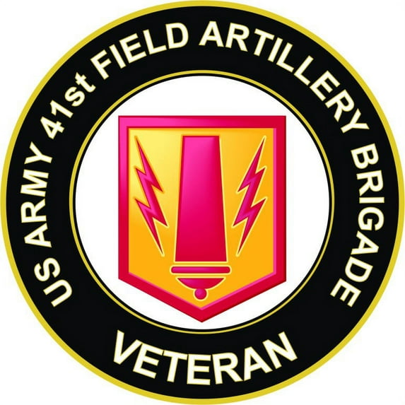 3.8 Inch U.S. Army 41st Field Artillery Brigade Veteran Sticker Decal