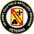 thumbnail image 1 of 3.8 Inch U.S. Army 42nd Field Artillery Brigade Veteran Sticker Decal, 1 of 1