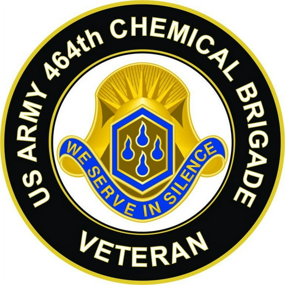 3.8 Inch U.S. Army 464th Chemical Brigade Unit Crest Veteran Sticker Decal