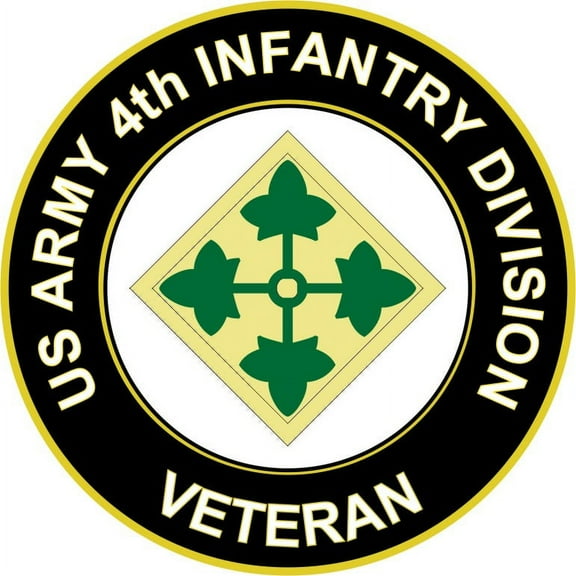 3.8 Inch U.S. Army 4th Infantry Division Veteran Sticker Decal