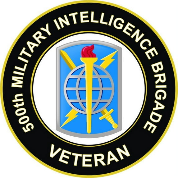 3.8 Inch U.S. Army 500th Military Intelligence Brigade Veteran Sticker Decal