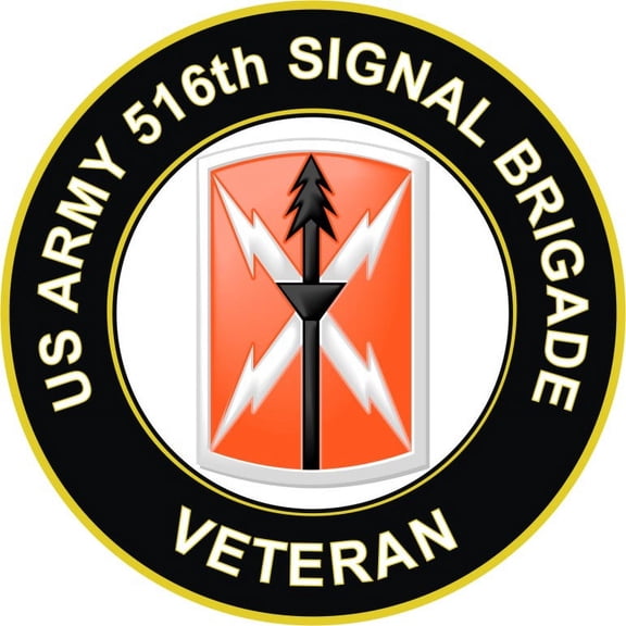 3.8 Inch U.S. Army 516th Signal Brigade Veteran Sticker Decal